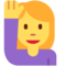 Woman Raising Hand emoji on Twitter